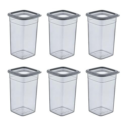Smartware 6'Lı Set Skali Kare Saklama Kabı Antrasit 1440 ML