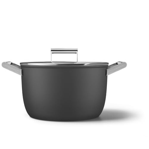 Smeg CKFC2611BLM Güveç Tavası 26 cm ve Kapak Siyah, Yapışmaz, Alüminyum, Patentli Taban - Seçenekler: Güveç Tavası 26 cm, Kızartma Tavası 26 cm, Kızartma tavası...