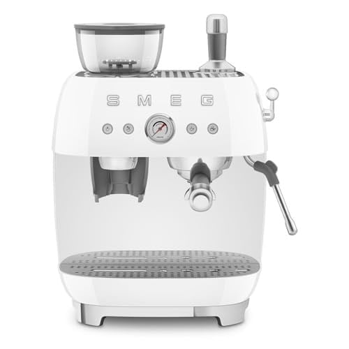 Smeg EGF03WHEU Espresso Makinesi, Tam Otomatik Kahve Makinesi, 50s Stil, Beyaz
