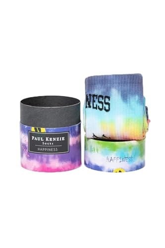 Smile-Dye Üniseks Batik Desenli Dikişsiz Tenis Çorabı - Happiness