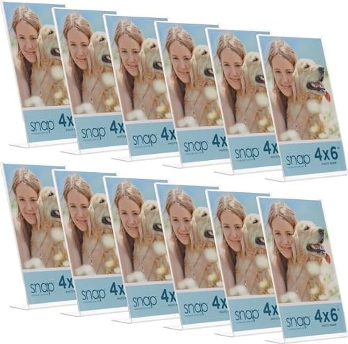 Snap 5 x 7 akrilik Açık bile ayakta çerçeve (set 12), akrilik, renksiz, 4 x 6 Inches - Seçenekler: 4