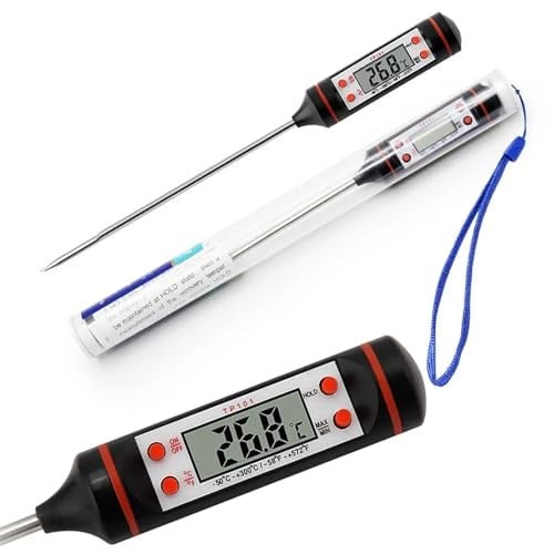 SOGUD Dijital Gıda Termometresi – Hızlı Okuma Mutfak Termometresi, Paslanmaz Çelik Prob, LCD Ekran, -50°C ~ 300°C Ölçüm Aralığı, Et Süt Yağ Şeker BBQ ve Fırın İçin Hassas Termometre