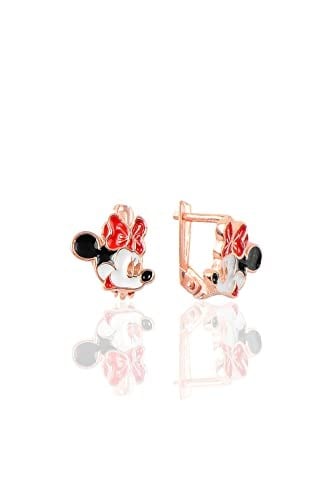 Söğütlü Silver Gümüş mineli micckey mouse küpe