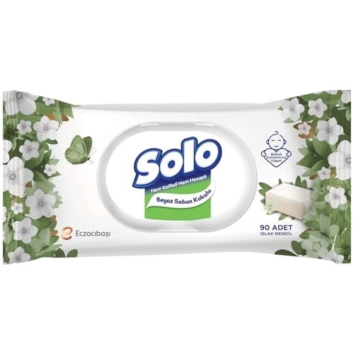 SOLO Beyaz Sabun Kokulu Mendil 1x90 - Seçenekler: 1 Adet, 1 Adet (2 paketi), Pack of 3