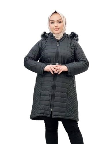 SONAY KADIN BÜYÜK BEDEN KAPİTONE KAPUŞONLU ARABOY KIŞLIK MONT