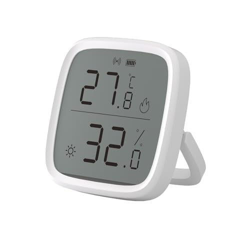 SONOFF SNZB-02D Akıllı Mini ZigBee Sıcaklık ve Nem Sensörü, İç Mekan Higrometre Termometresi, LCD Ekran, 5S Yenileme, Alexa/Google Home/Home Assistant ile Uyumlu