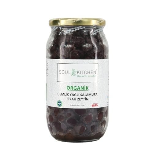 SOUL KITCHEN ORGANİK ÜRÜNLER Gemlik Yağlı Salamura Siyah Zeytin 700gr