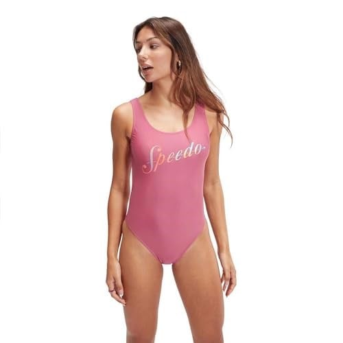 Speedo SPEEDO LOGO DEEP UBK 1PC PT AF Pembe Kadın Mayo Pembe 34