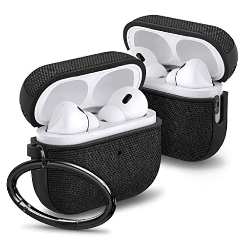 Spigen AirPods Pro 2 ile Uyumlu Kılıf Urban Fit Örgü Kumaş Siyah Kapak - ACS05483 (Spigen TR Garantili)