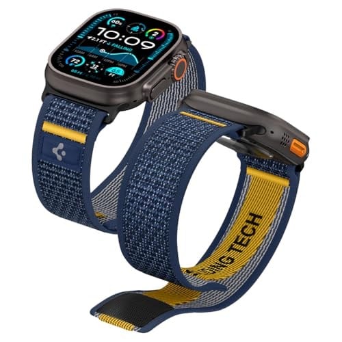 Spigen Apple Watch 49/46/45mm Ultra 3/2/1 / Seri 11/10/9/8/7 ile Uyumlu Kordon Band Athlex Air Nefes Alabilen Kumaş Lacivert Kayış - AMP09036 (Spigen TR Garantili) | Apple Watch Ultra 3/2/1 49 mm, Ser