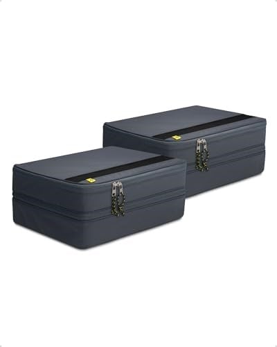 Spigen Seyahat Paketleme Küpleri/Valiz içi Düzenleyici Çanta Orta Boy 24 inc Large (2 Adet) Grotto Gray KD600 - AFA08481