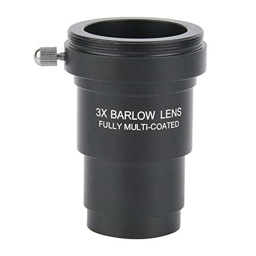 Standart Teleskop Mercek Astronomisi için M42x0,75 mm Diş ile 3,18 cm 3X Barlow Lens Tamamen Siyah Çok Kaplamalı
