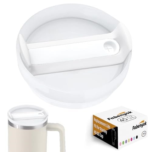 Stanley Cup için 40 oz Bardak Kapağı Yedek Kesim, 1 Paket Yedek Kapak, Stanley Bardak Aksesuarları için Dökülmeye Dayanıklı Bardak Kapakları (Opak - Beyaz)