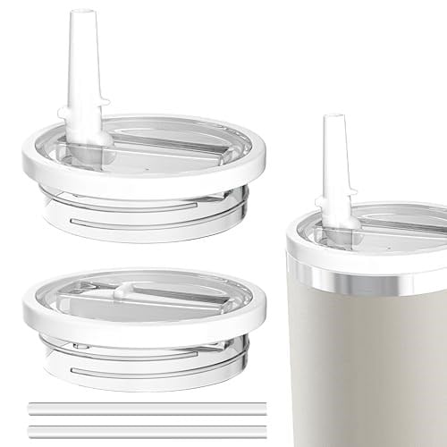 Stanley Quencher fincan için 2 Paket 40 oz Tumbler Flip Straw Kapak Yedek takım, sızdırmaz ve dökülmeye dayanıklı bardak kapağı, Stanley 40 oz bardak için uygun Tumbler Cover (Beyaz)