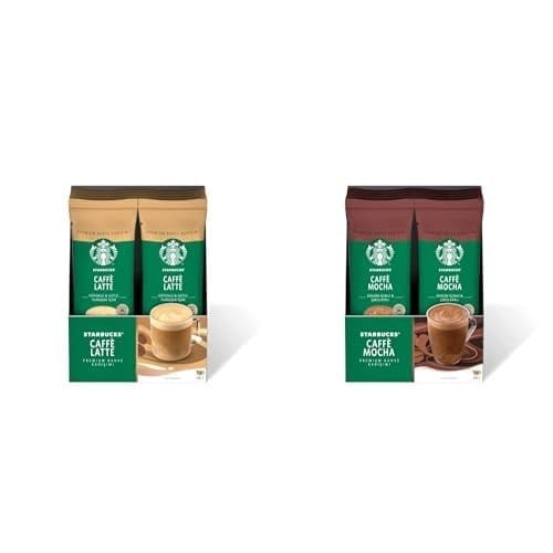 Starbucks Caffè Latte Premium Kahve Karışımı, 10x14 g ve Starbucks Caffè Mocha Premium Kahve Karışımı, 10x24 g