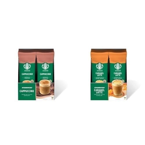 Starbucks Cappuccino Premium Kahve Karışımı (10 x 18gr) ve Starbucks Caramel Latte Premium Kahve Karışımı, 10x23 g