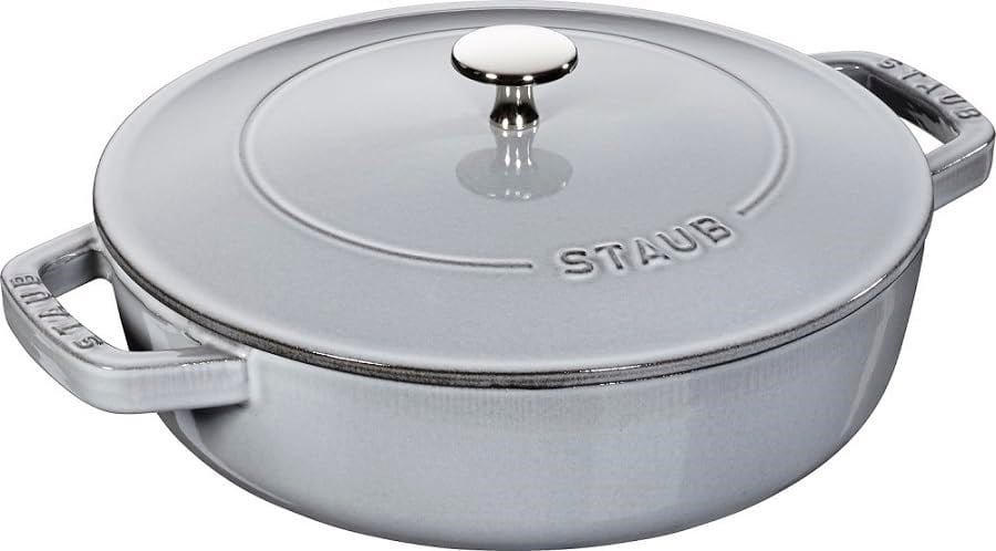 Staub Chistera Yağmur Efektli Kapaklı Döküm Tencere, Gri, 24 cm - Bedenler: 24 cm, 28 cm