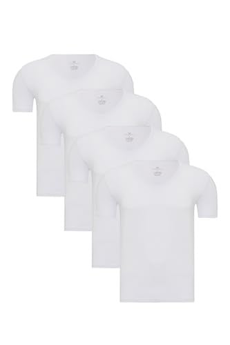 Steve Wolls Erkek Beyaz 4’Lü V Yaka Bambu T-Shirt - 33602