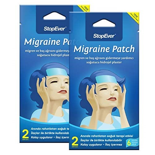 StopEver Migren Patch – Soğutucu Hidrojel Plaster, 2'li Paket | Migren & Baş Ağrısı İçin 6 Saat Etkili | İlaç İçermez | (2x2)