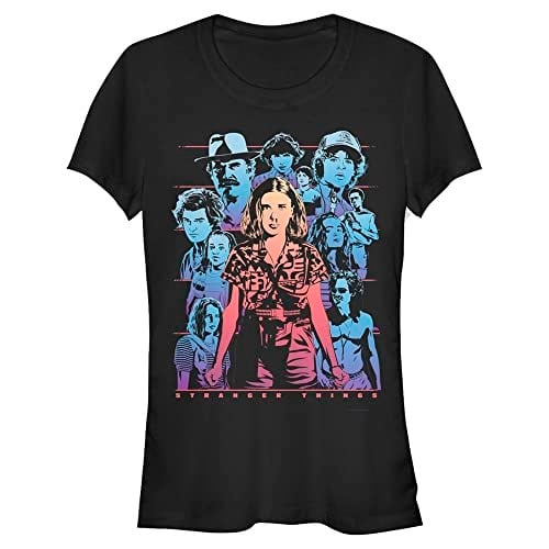 Stranger Things Grup Bisiklet Yaka Tişört Kadın
