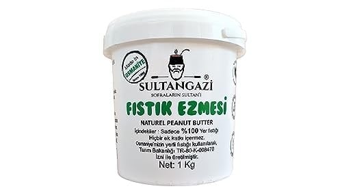 SULTANGAZİ Şekersiz Katkısız Fıstık Ezmesi%100 Yer Fıstığı 1kg