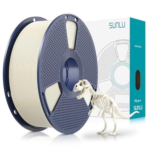 SUNLU PLA+ Filament, 1,75 mm, PLA Plus 3D Yazıcı Filamenti, Sertleştirici ve Daha Güçlü 3D Baskı PLA+ Filament, Neatly Wound, Boyut Hassasiyeti +/- 0,02 mm, 1 kg Kemik Beyazı