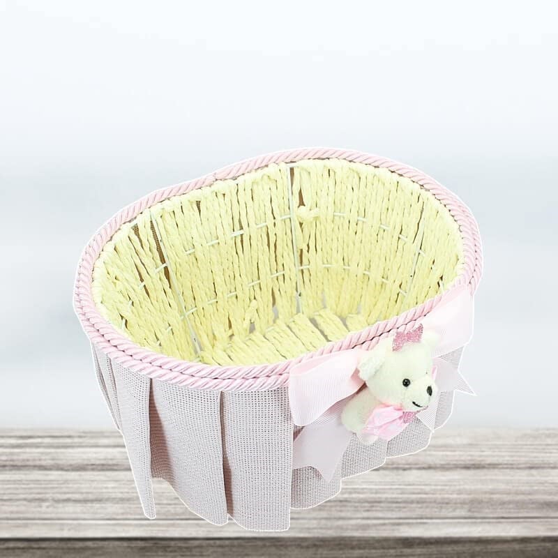 SüSLe Bebek ve Parti Ayıcıklı Oval Sepet, Pembe