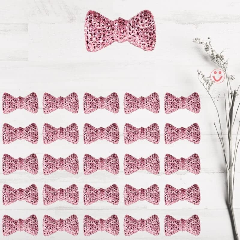 SüSLe Bebek ve Parti Polyester Papyon Fiyonk, 2,0 x 1,0 cm - 25 Adet - PEMBE