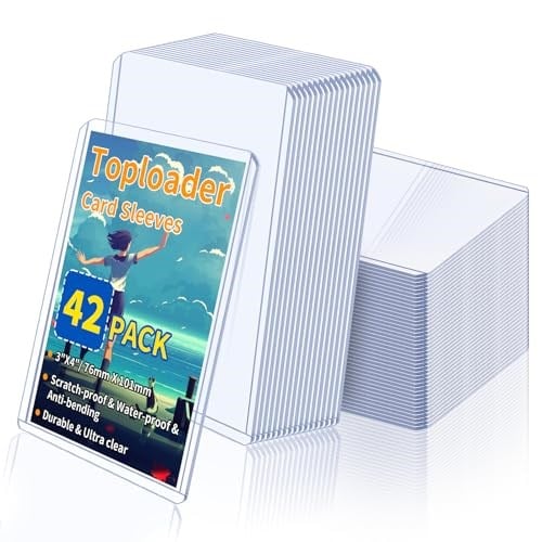 Svalor 7,62 cm x 10,16 cm Kart Kılıfları, Kartlar için Üst Yükleyiciler, 42 Adet Beyzbol Kartı Koruyucuları Sert Plastik, Spor Kart Kılıfları, Koleksiyon Ticaret Kartları için Şeffaf Kart Tutucu Spor