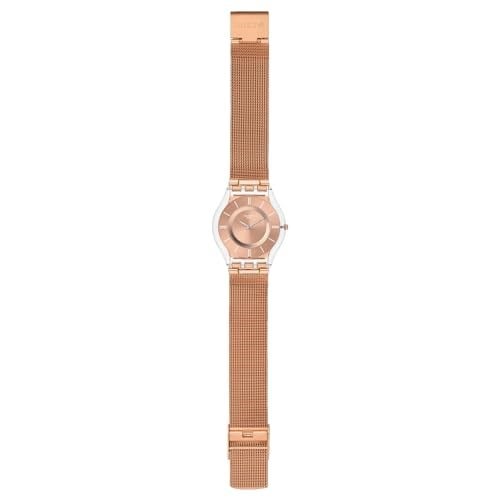 Swatch Montre Hello Darling en acier rose Skin, Kayış