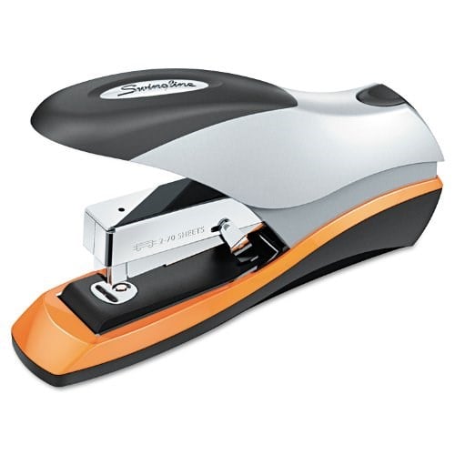 Swingline Stapler, Optima 70, masaüstü istifleyici, 70 yaprak kapasiteli, azaltılmış etki, yarım şerit, gümüş (87875)