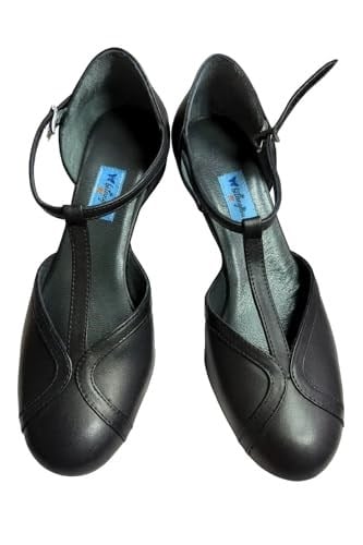 SWINGTIME – T-Strap SWING-LİNDY HOP- Dans Ayakkabısı (Siyah Deri) - Bedenler: 35 EU, 36 EU, 39 EU, 40 EU