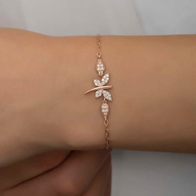 T7198 ​ Gümüş Rose Yusufçuk Kadın Bileklik