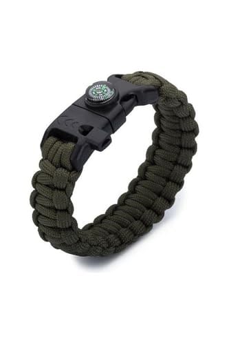 Tactical Paracord Çok Amaçlı 5'i 1 Arada Kampçı Bileklik-1