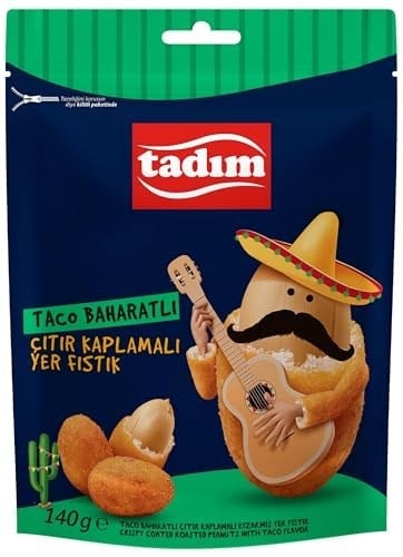 Tadım Yer Fıstığı Çıtır Kaplamalı Taco Baharatlı 140 Gr