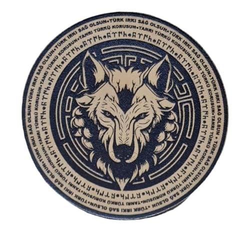 Tanrı Türkü Korusun - Türk Irkı Sağ Olsun -Bozkurt - Deri Peç - Arma - Wolf Leather Patch