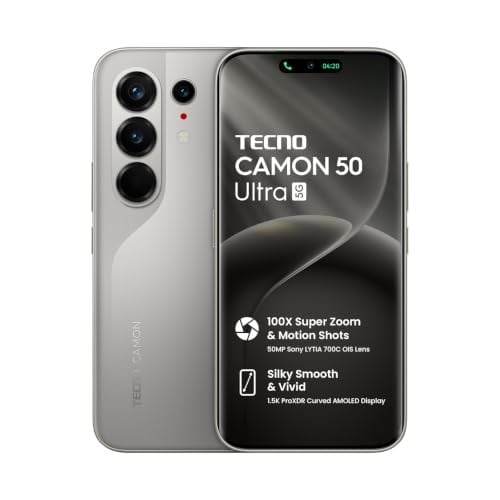 TECNO Camon 50 Ultra 5G, 256GB ROM, 8GB RAM, 50MP Kamera | 60x AI Zoom, IP69K/IP68/IP66, eSIM Destekli, 2 Gün Pil Ömrü, Askeri Sertifikalı
