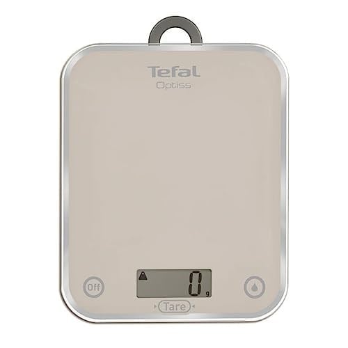 Tefal BC5004 Optiss Cam Yüzeyli Hassas Mutfak Tartısı, 5 kg Kapasite, Gümüş