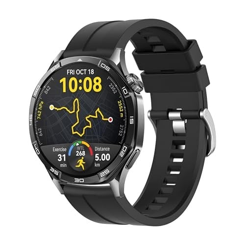 Teknoft 22mm ile Uyumlu Saatler için Yumuşak Şerit Model 46mm Silikon Kordon HUAWEI Watch (GT5 Pro/GT5/GT4/Watch 4 Pro/GT3/GT - Seçenekler: Siyah, Antrasit Gri, Kırmızı, Lacivert, Sarı, Turuncu, Yeşil