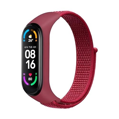 Teknoft Xiaomi Mi Band 7/6/5/4 İle Uyumlu Tam Kaplayan Silikon Çerçeveli Bilek Kalınlığına Göre Ayarlanabilen Hafif ve Bileği Rahatsız Etmeyen Kaliteli Hasır Örme Kumaş Kordon