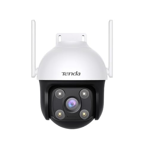 Tenda Güvenlik kamerası, dış mekan WLAN 2K+, araç/kişi/hareket algılama, WLAN kamera, dış mekan 4 MP, renkli gece görüşlü, 2 yönlü ses, ses ve ışık alarmı, APP/Web kontrolü, CH7