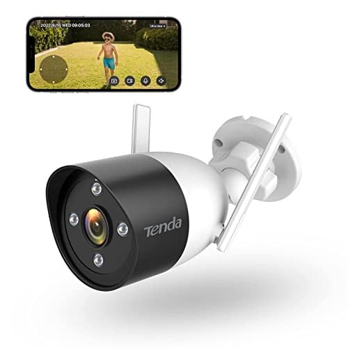 Tenda Güvenlik Kamerası Dış WLAN 2K, 3MP WLAN IP Kamera, İki Yönlü Sesli, 30 m Tam Renkli Gece Görüşü, IP66 Su Geçirmez, Kişi Tanıma ve Hareket Algılama, SD Kart ve B - Seçenekler: CT6| 2K, CT3| 1080P