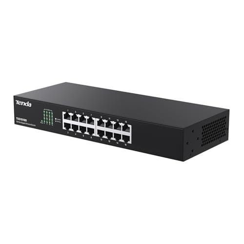 Tenda TEG1016D 16 Port 10/100/1000 Mbps Gigabit Rack-Mount Switch Metal Kasa - Seçenekler: 16 Bağlantı Noktası | Raf Montajı, 5 bağlantı noktası