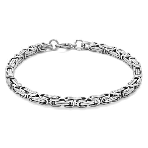 (Tesbihane) Silver Renk Kalınlık 5 mm 317L Çelik Kral Bileklik