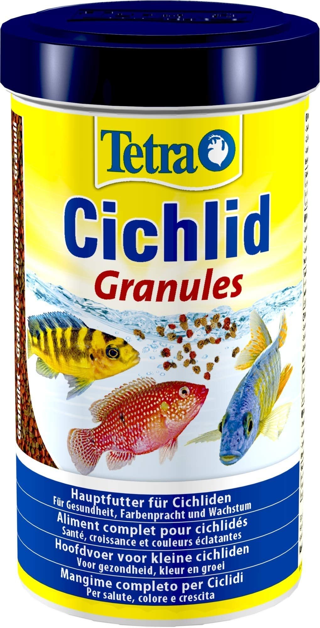 Tetra Cichlid granülleri, orta boy çiklitler için 2 farklı granül içeren ana yem karışımı, 500 ml kutu