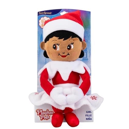 The Elf on the Shelf Plushee Pals - 43 cm Scout Elf Peluş Oyuncaklar - Sarılabilir ve Sevimli Kahverengi Gözlü Kız Dolması Elf Peluş