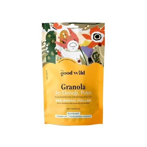 The Good Wild Arı Ekmeği & Polenli Granola - Glutensiz Yulaf Ezmesi, İlave Şekersiz, Yüksek Lifli, 300 g