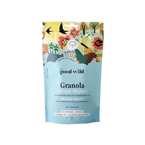 The Good Wild Karışık Meyveli Granola - İlave Şekersiz, Glutensiz Vegan Atıştırmalık, Yüksek Lifli, 300 g