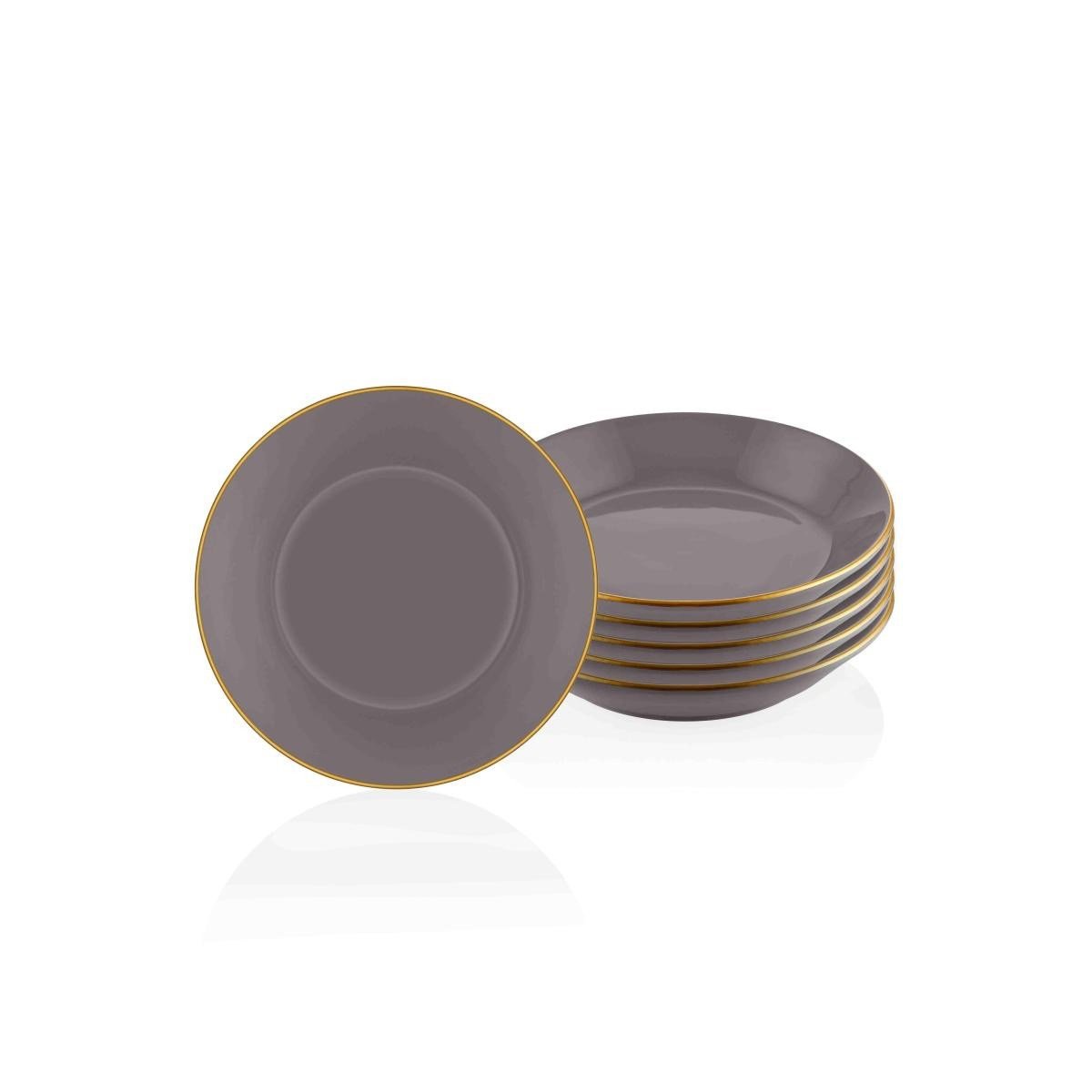 The Mia Basic Yemek Tabağı 6 Lı Set Gri - 20cm