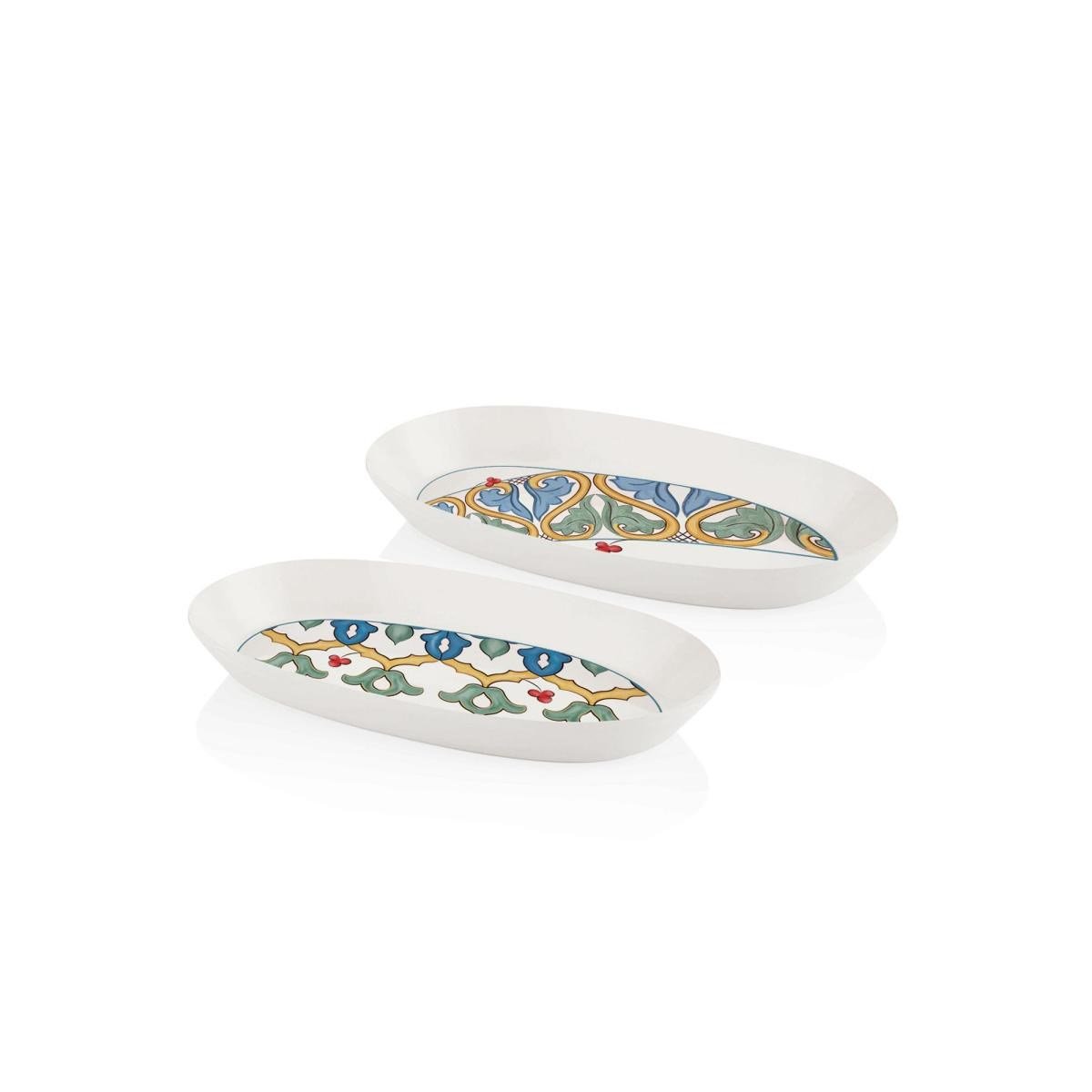 The Mia Limoncello Oval Servis 2li Set Gri 29 Cm